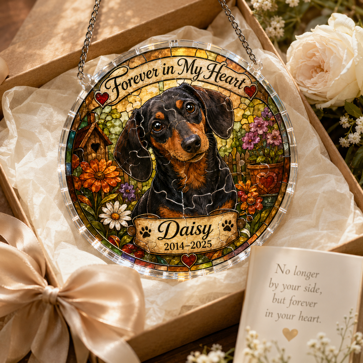 Customize Acrylic Jigsaw Puzzle Suncatcher - Forever in My Heart