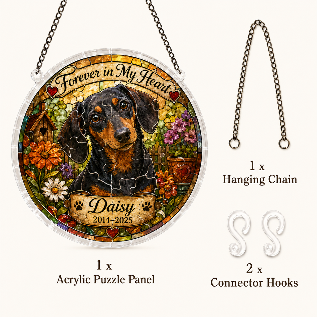 Customize Acrylic Jigsaw Puzzle Suncatcher - Forever in My Heart