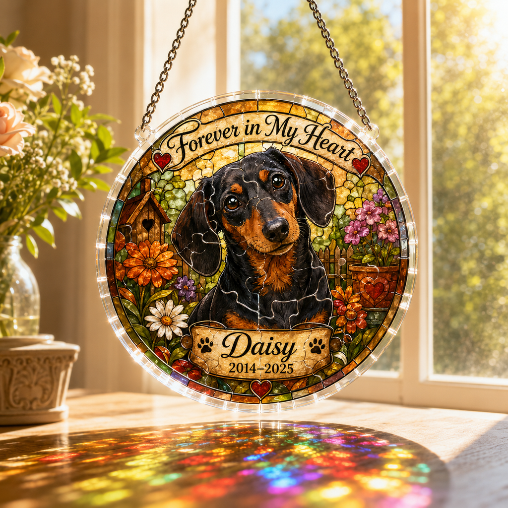 Customize Acrylic Jigsaw Puzzle Suncatcher - Forever in My Heart