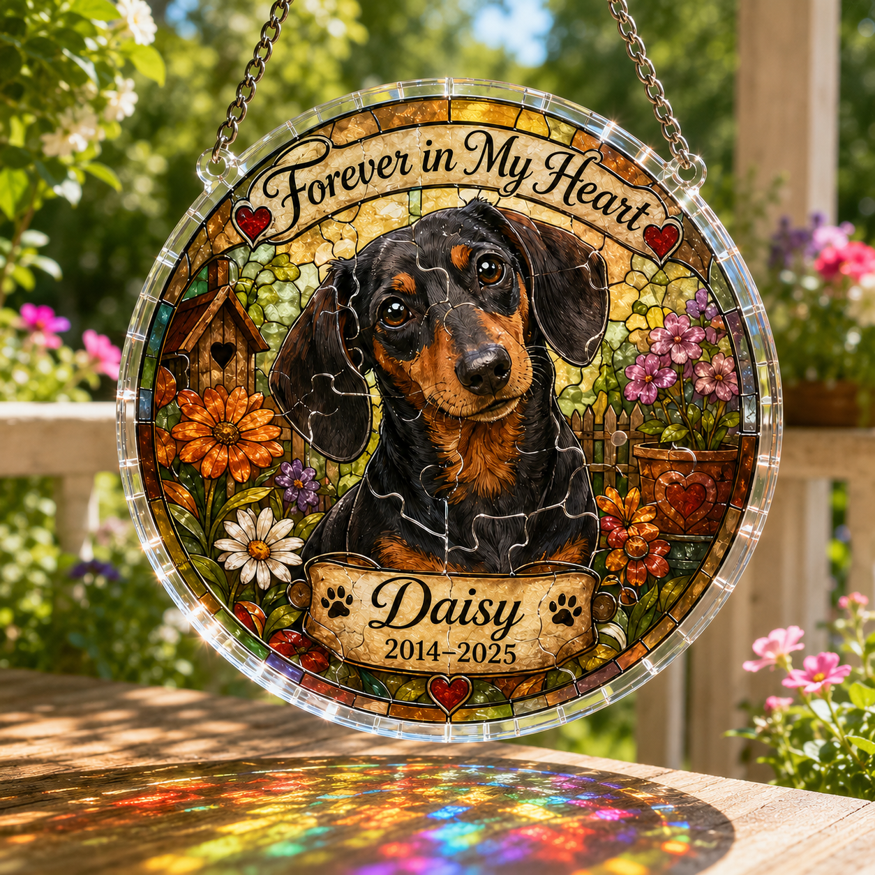 Customize Acrylic Jigsaw Puzzle Suncatcher - Forever in My Heart