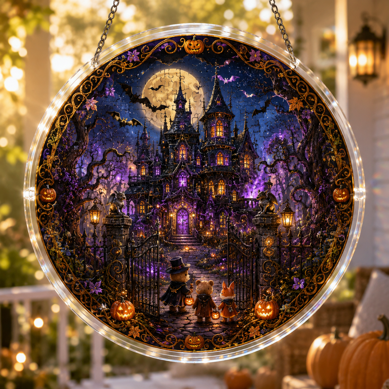 Halloween Acrylic Jigsaw Puzzle Suncatcher - 42