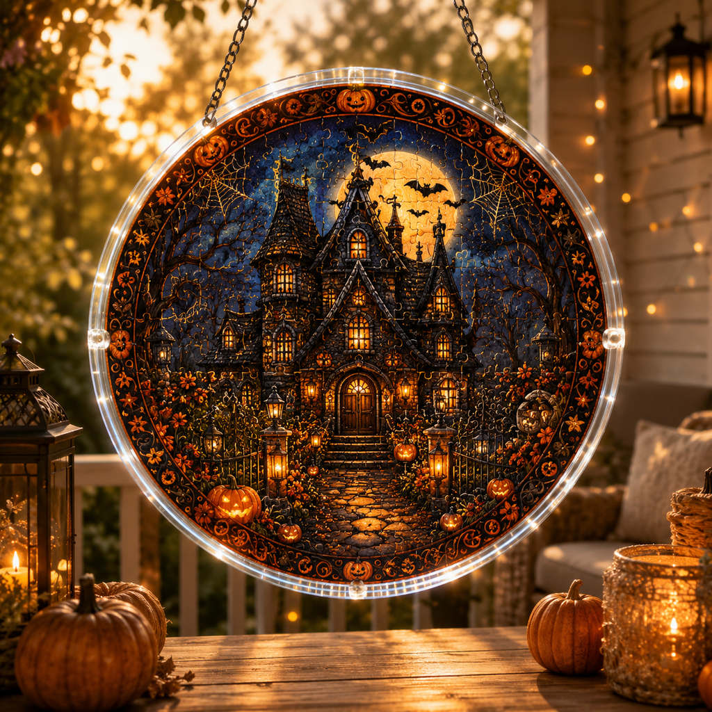 Halloween Acrylic Jigsaw Puzzle Suncatcher - 45