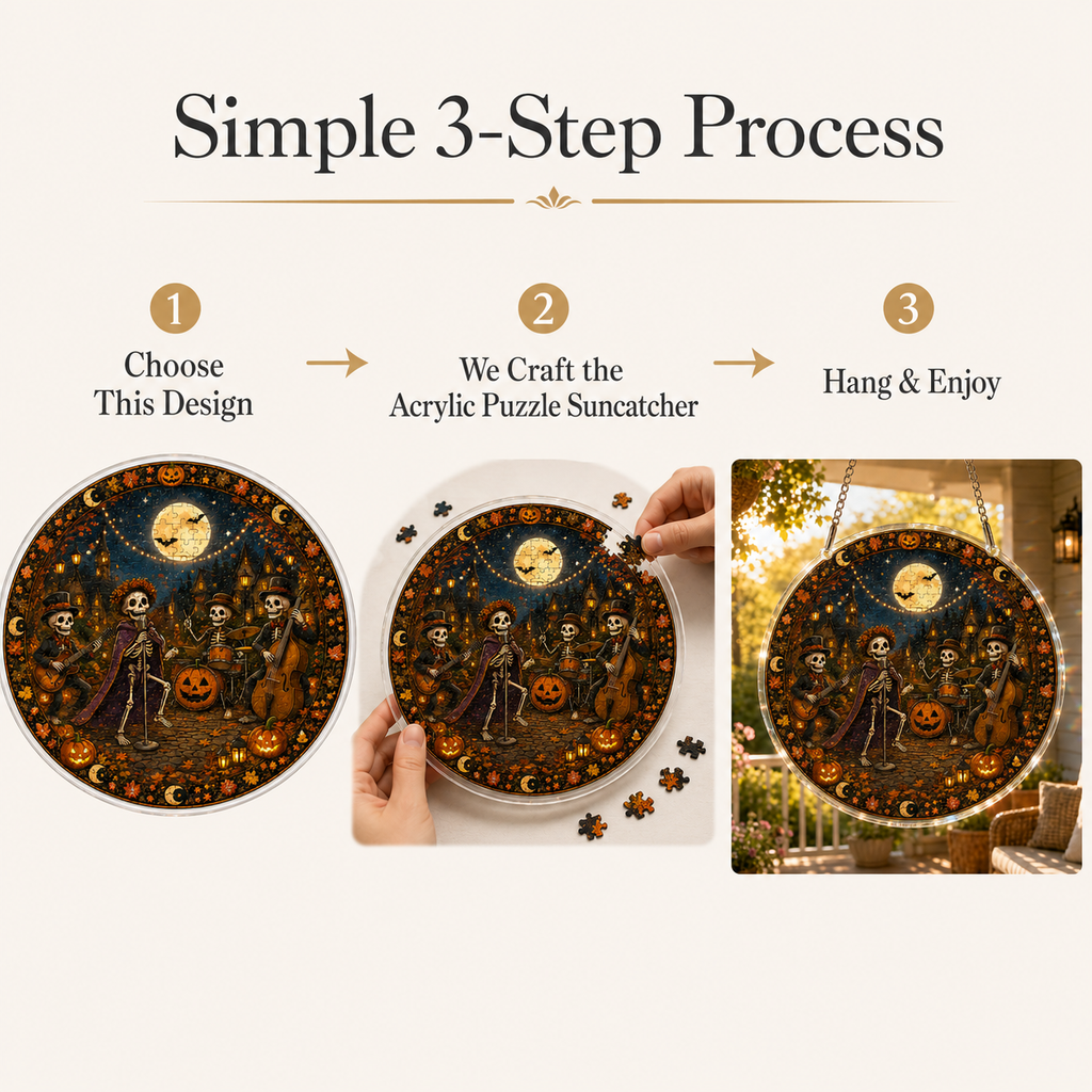 Halloween Acrylic Jigsaw Puzzle Suncatcher - 11