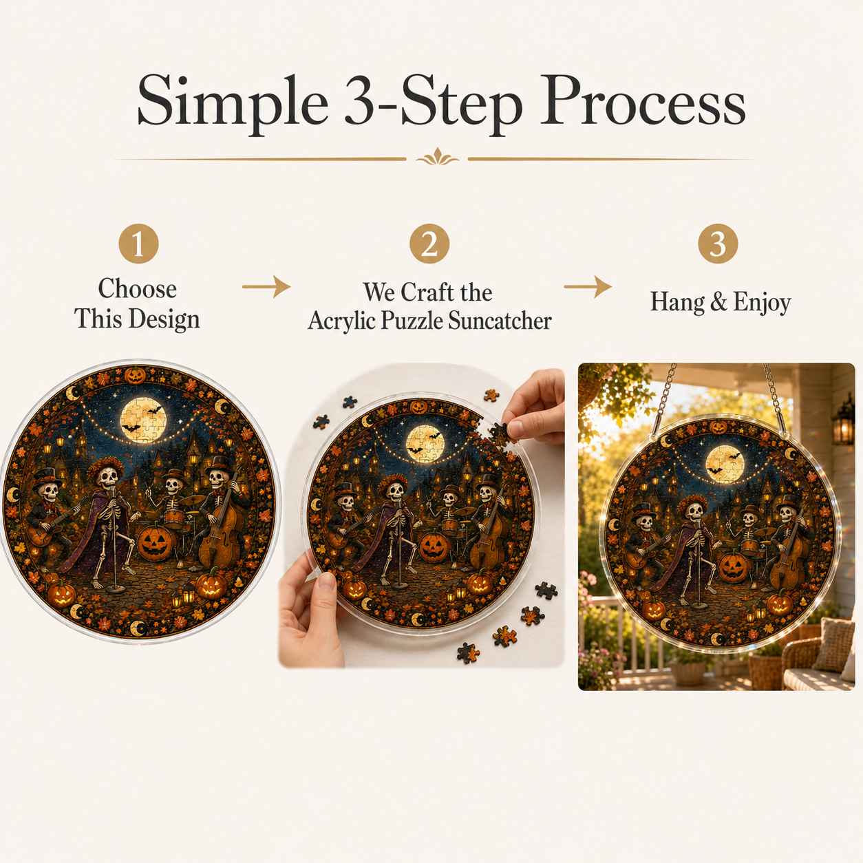 Halloween Acrylic Jigsaw Puzzle Suncatcher - 11