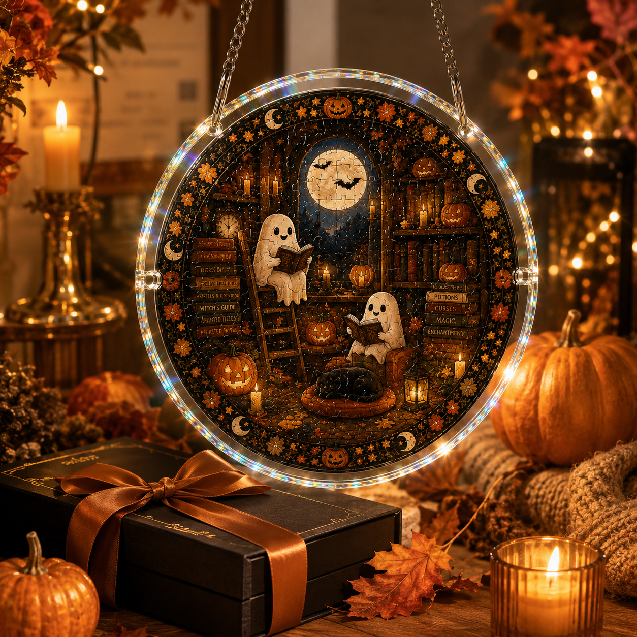 Halloween Acrylic Jigsaw Puzzle Suncatcher - 12