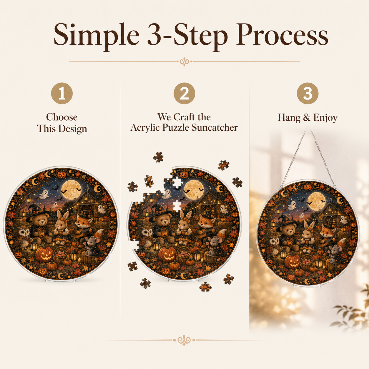 Halloween Acrylic Jigsaw Puzzle Suncatcher - 13