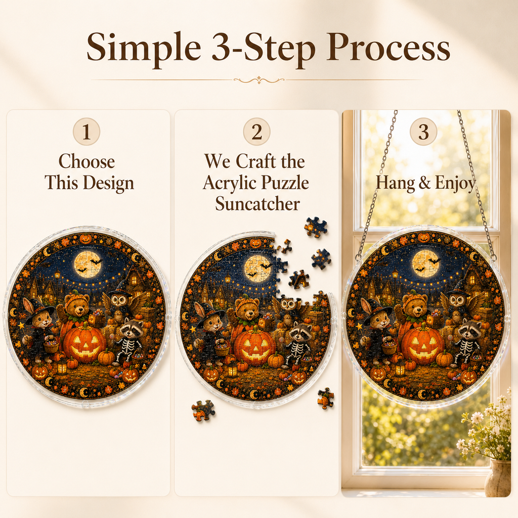 Halloween Acrylic Jigsaw Puzzle Suncatcher - 14