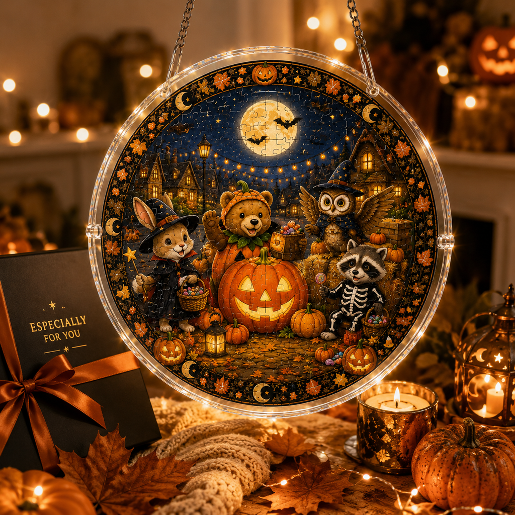 Halloween Acrylic Jigsaw Puzzle Suncatcher - 14