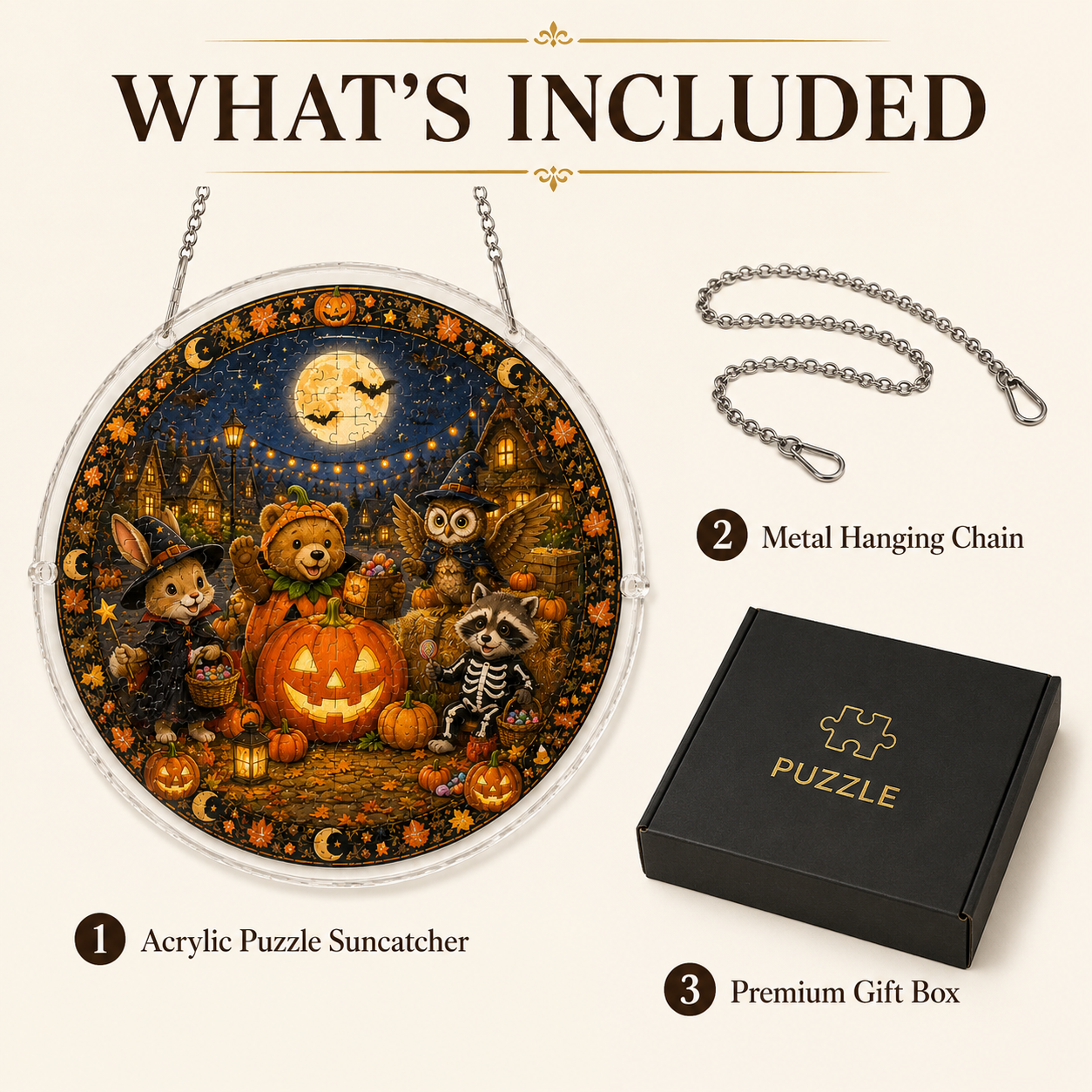 Halloween Acrylic Jigsaw Puzzle Suncatcher - 14