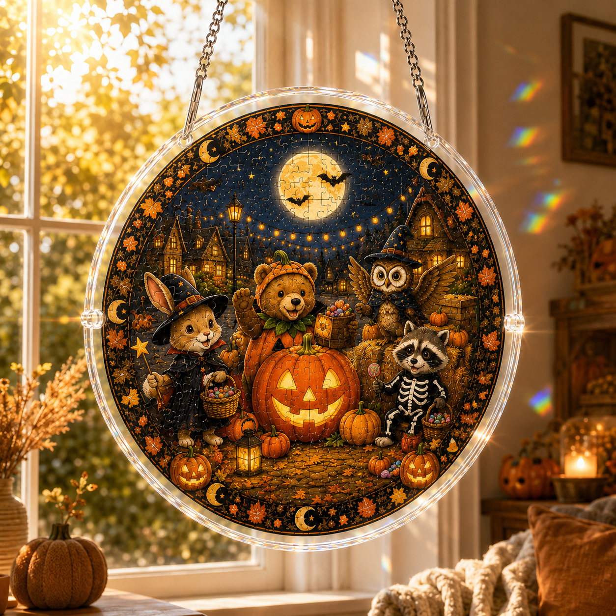 Halloween Acrylic Jigsaw Puzzle Suncatcher - 14