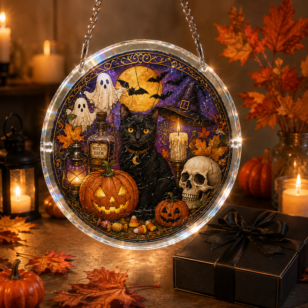 Halloween Acrylic Jigsaw Puzzle Suncatcher - 15