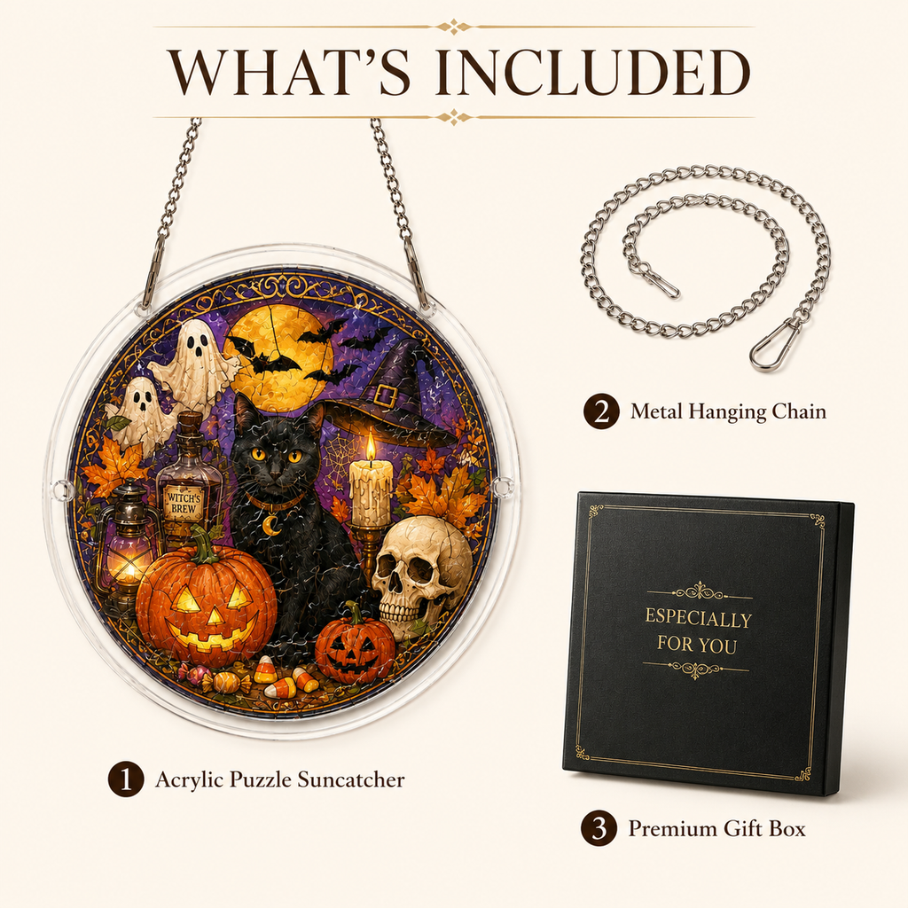Halloween Acrylic Jigsaw Puzzle Suncatcher - 15