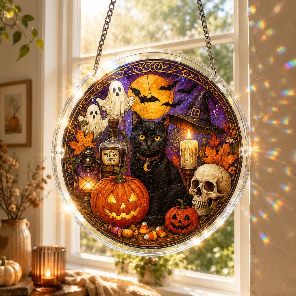 Halloween Acrylic Jigsaw Puzzle Suncatcher - 15