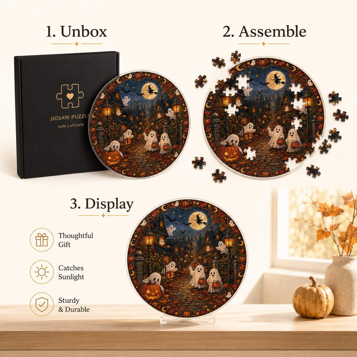 Halloween Acrylic Jigsaw Puzzle Suncatcher - 17