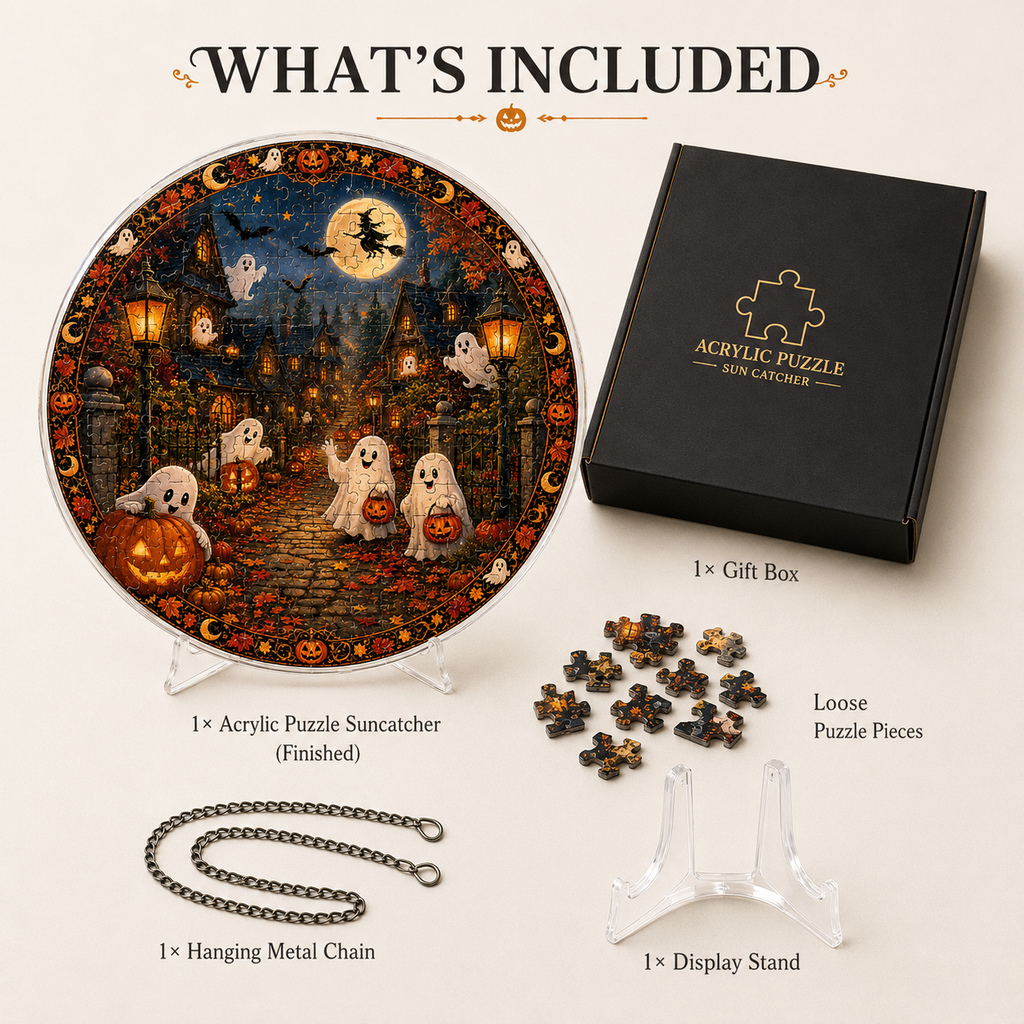 Halloween Acrylic Jigsaw Puzzle Suncatcher - 17