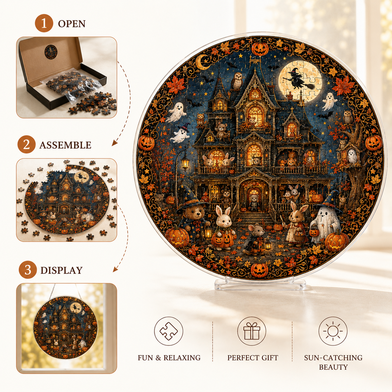 Halloween Acrylic Jigsaw Puzzle Suncatcher - 18