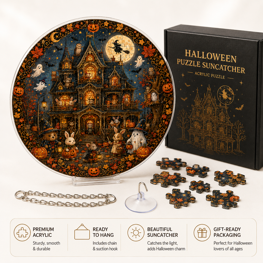 Halloween Acrylic Jigsaw Puzzle Suncatcher - 18