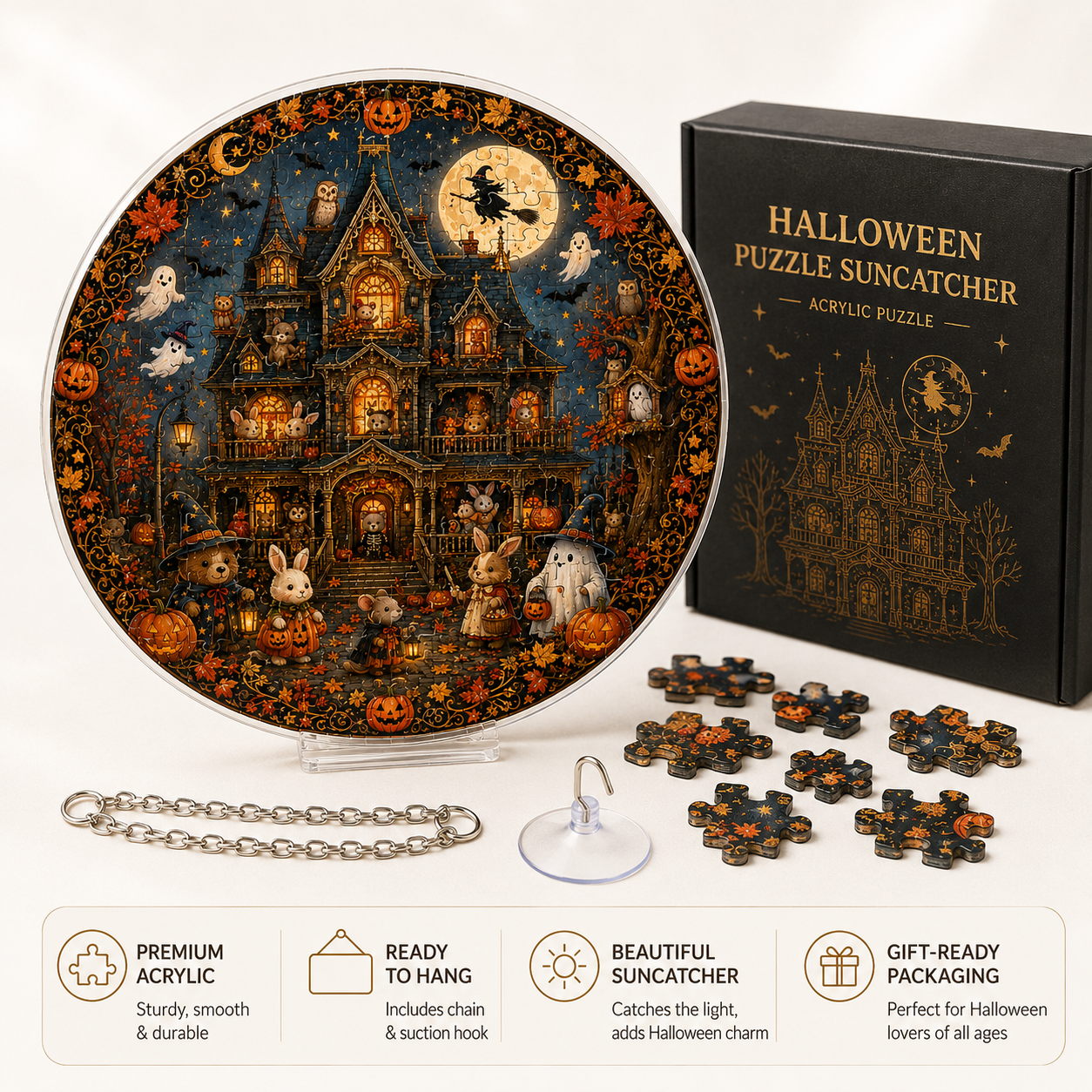 Halloween Acrylic Jigsaw Puzzle Suncatcher - 18