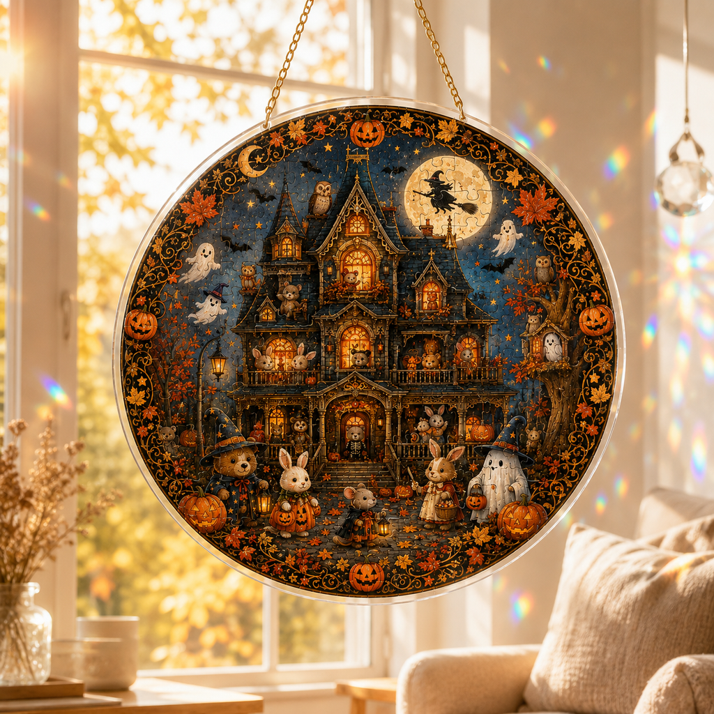 Halloween Acrylic Jigsaw Puzzle Suncatcher - 18