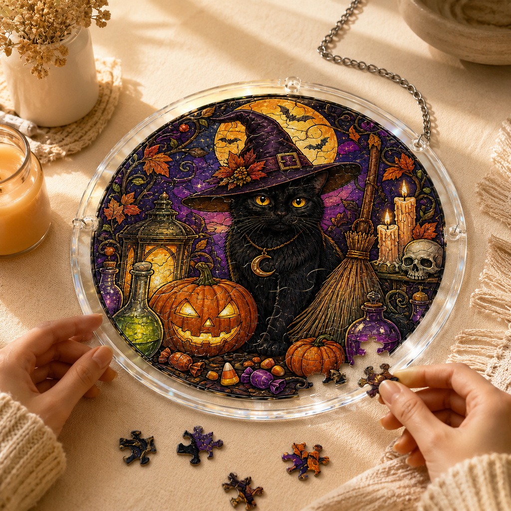 Halloween Acrylic Jigsaw Puzzle Suncatcher - 19