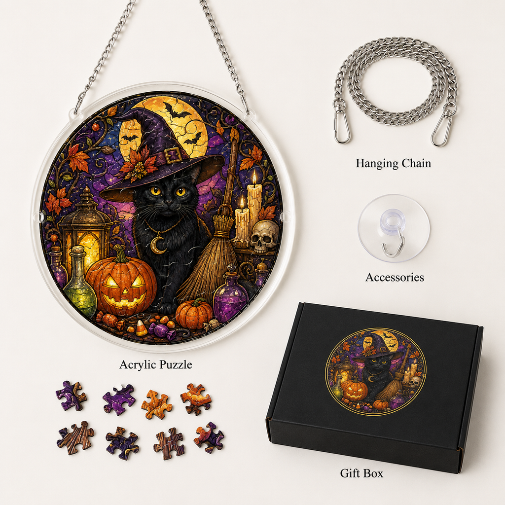 Halloween Acrylic Jigsaw Puzzle Suncatcher - 19