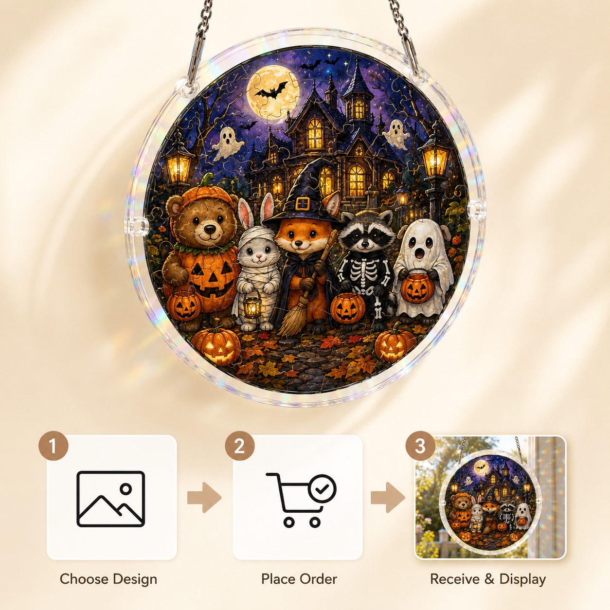 Halloween Acrylic Jigsaw Puzzle Suncatcher - 20