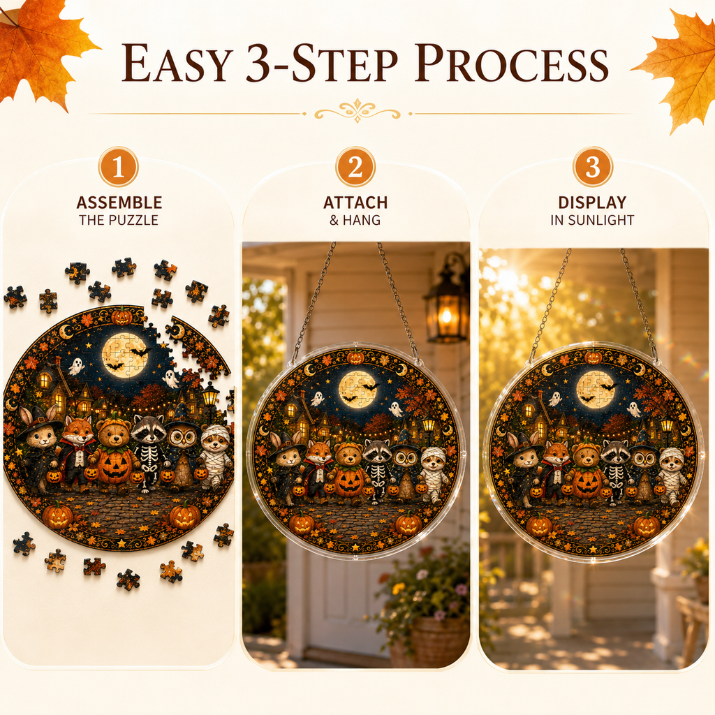 Halloween Acrylic Jigsaw Puzzle Suncatcher - 21