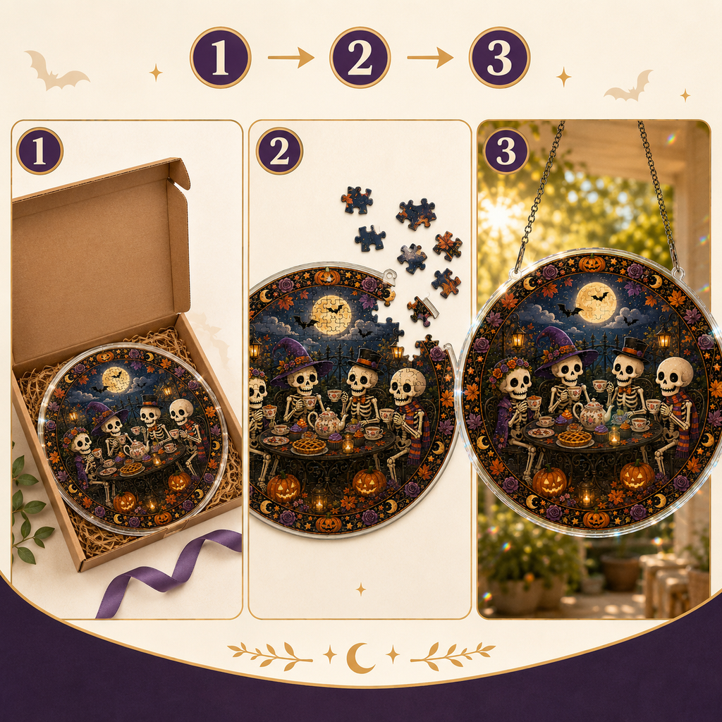 Halloween Acrylic Jigsaw Puzzle Suncatcher - 22