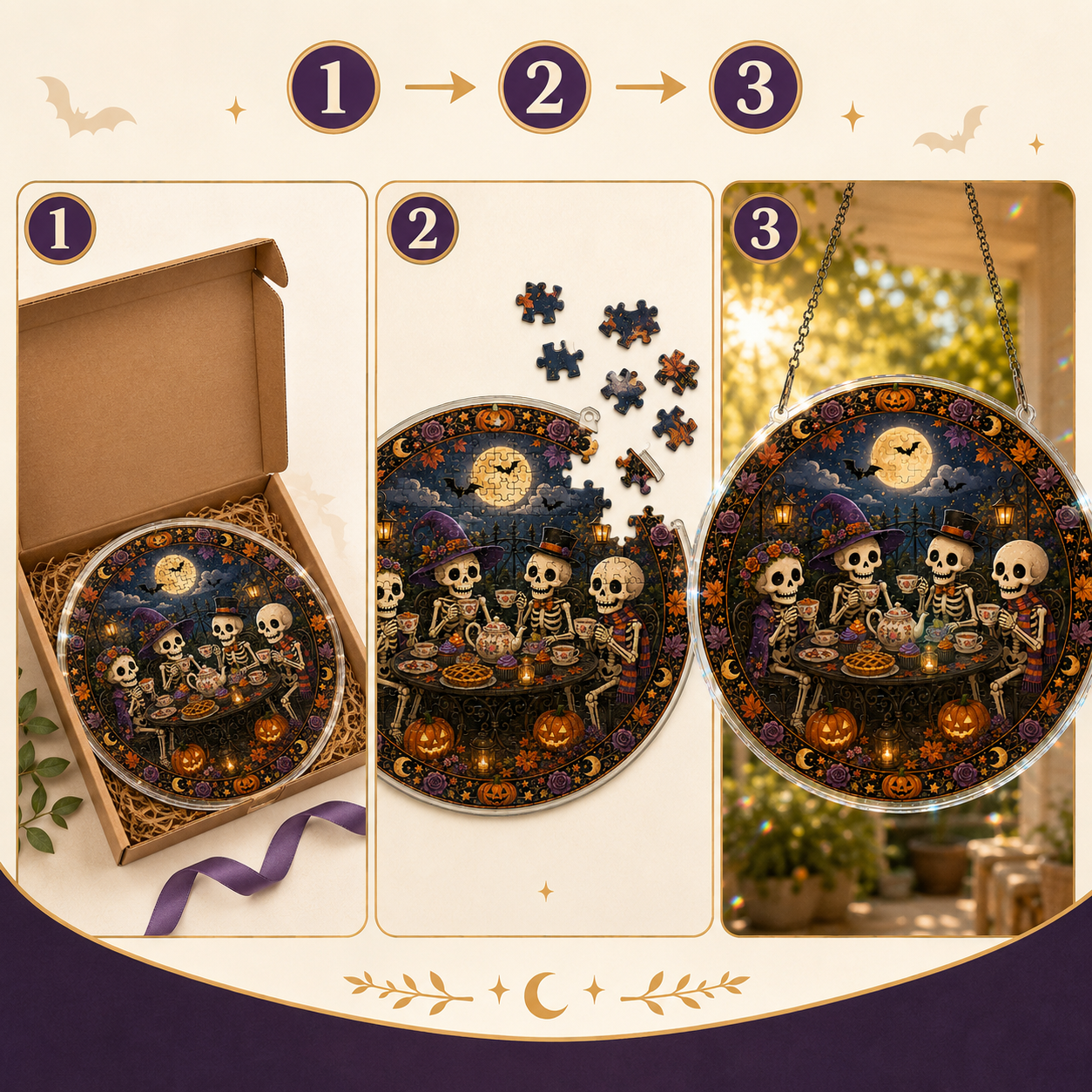 Halloween Acrylic Jigsaw Puzzle Suncatcher - 22