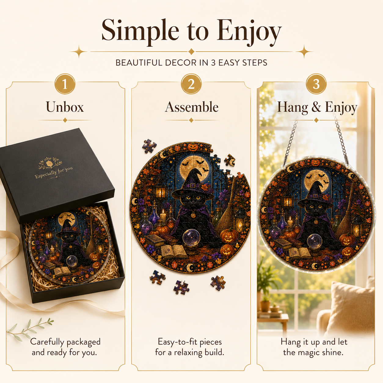 Halloween Acrylic Jigsaw Puzzle Suncatcher - 23