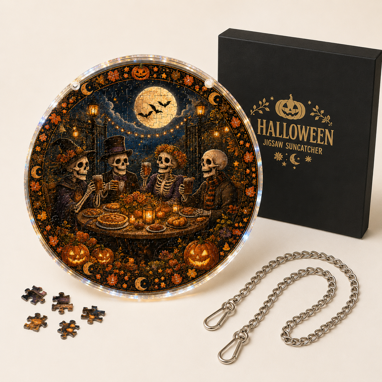 Halloween Acrylic Jigsaw Puzzle Suncatcher - 24