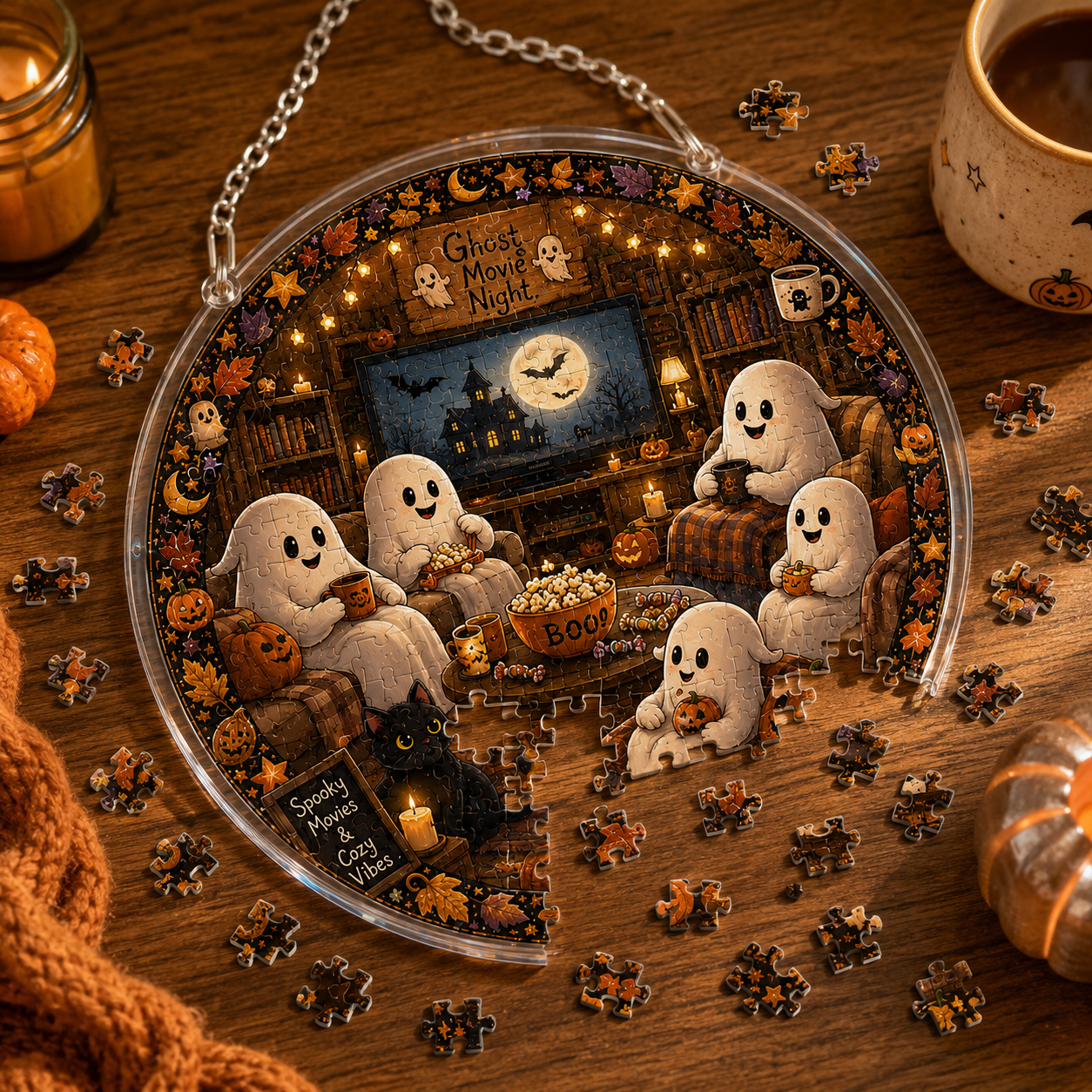 Halloween Acrylic Jigsaw Puzzle Suncatcher - 25