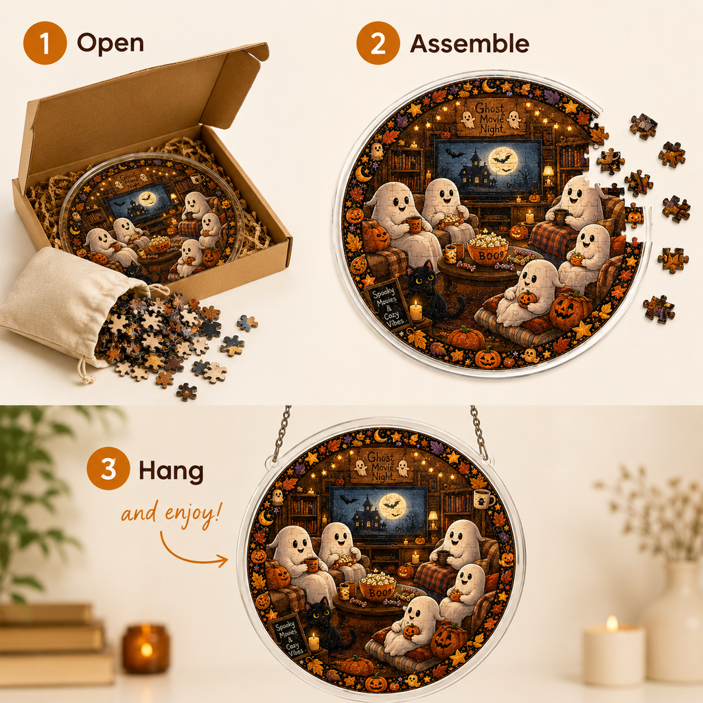 Halloween Acrylic Jigsaw Puzzle Suncatcher - 25