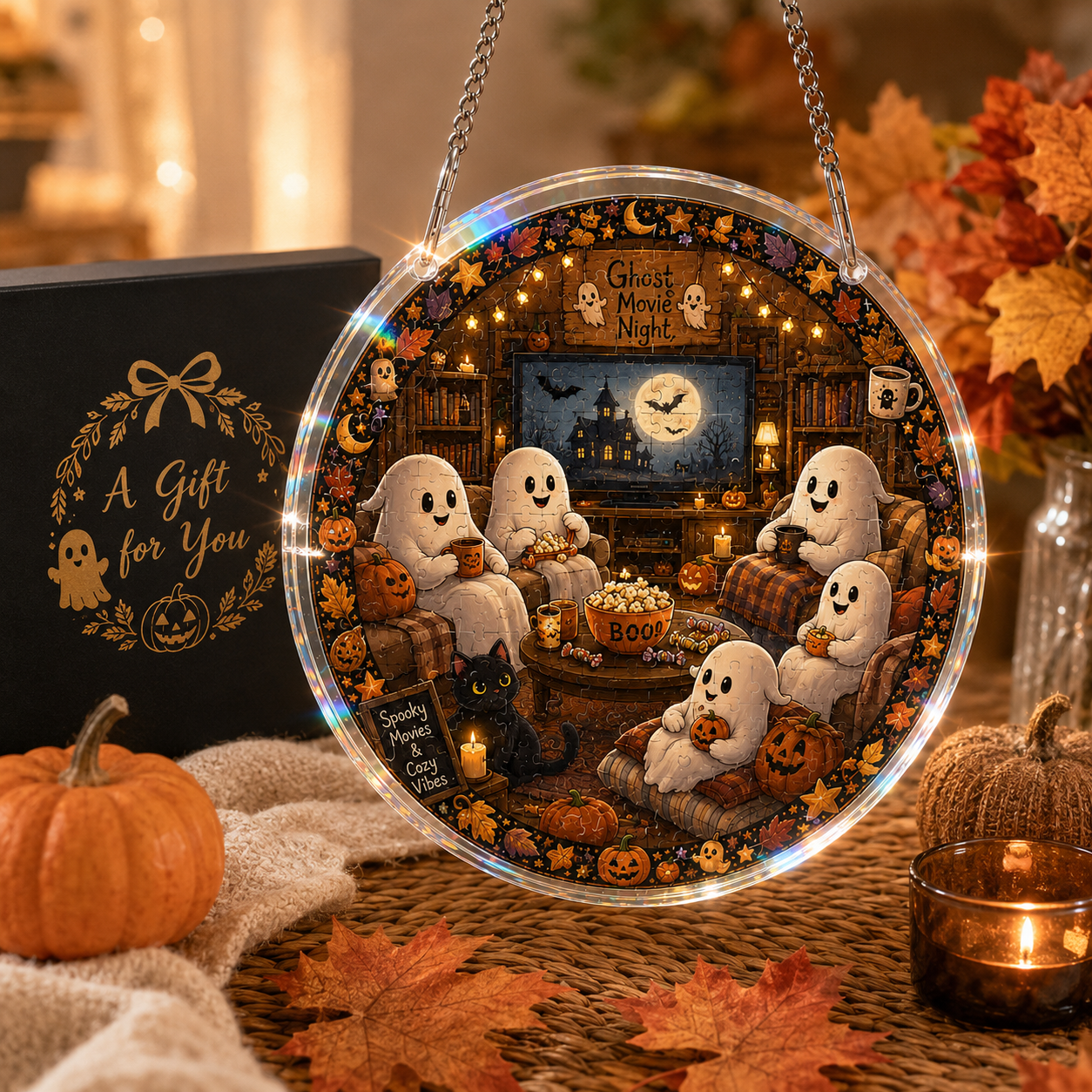 Halloween Acrylic Jigsaw Puzzle Suncatcher - 25