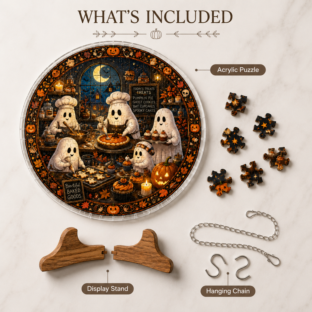 Halloween Acrylic Jigsaw Puzzle Suncatcher - 31