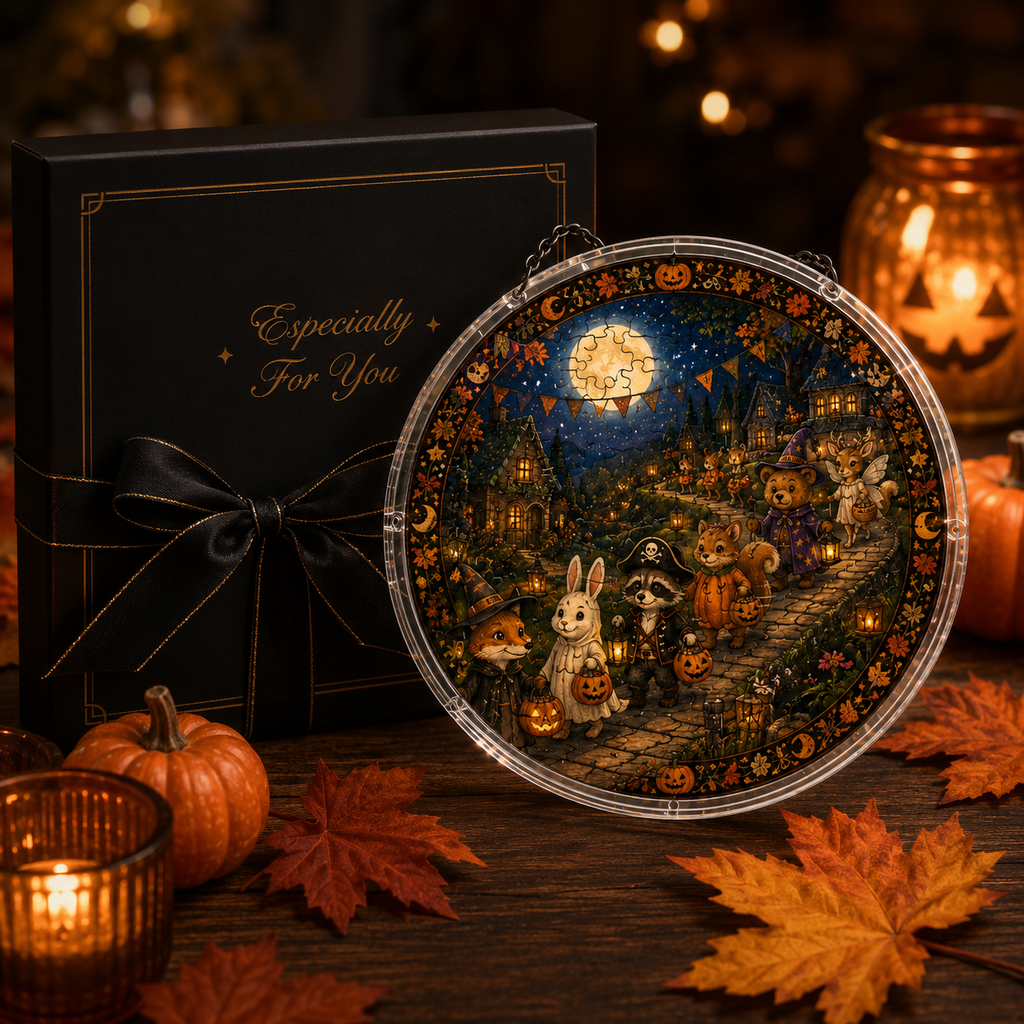 Halloween Acrylic Jigsaw Puzzle Suncatcher - 32