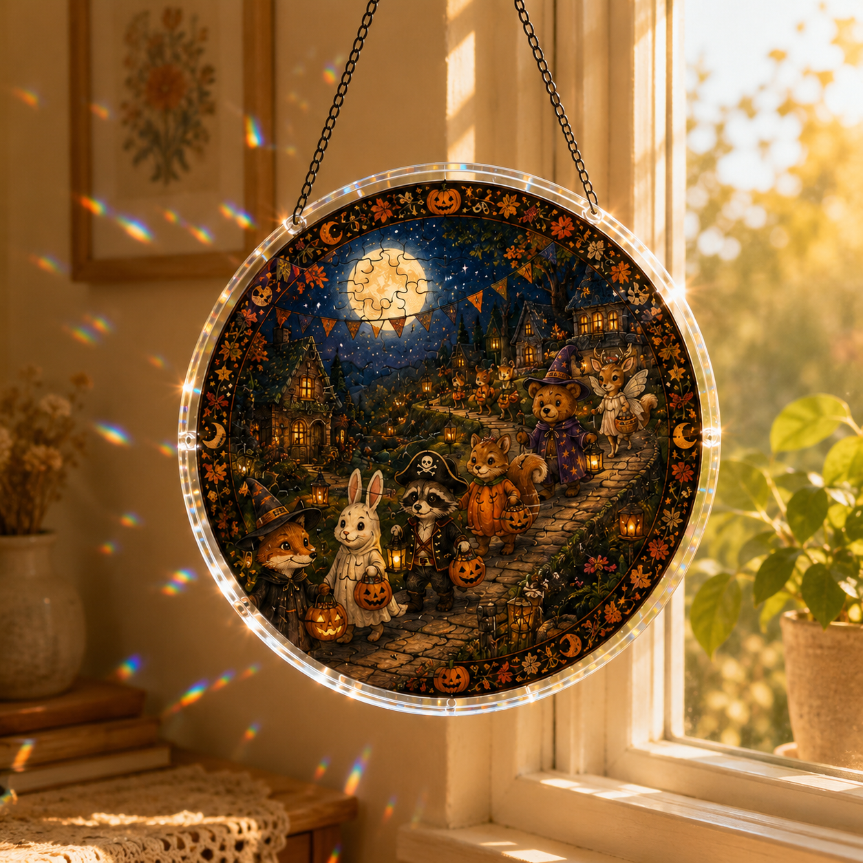 Halloween Acrylic Jigsaw Puzzle Suncatcher - 32