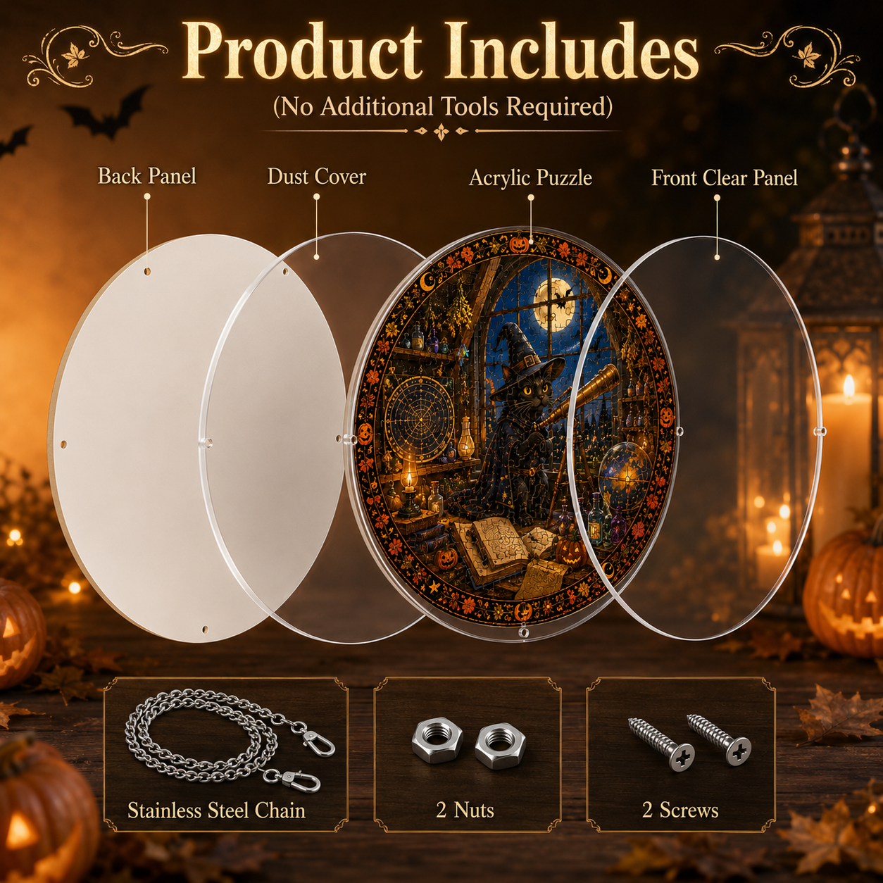 Halloween Acrylic Jigsaw Puzzle Suncatcher - 34