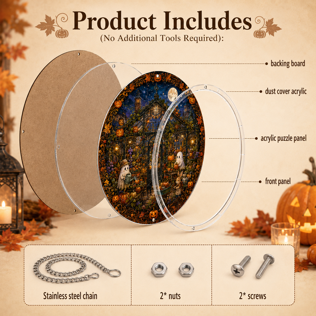 Halloween Acrylic Jigsaw Puzzle Suncatcher - 35