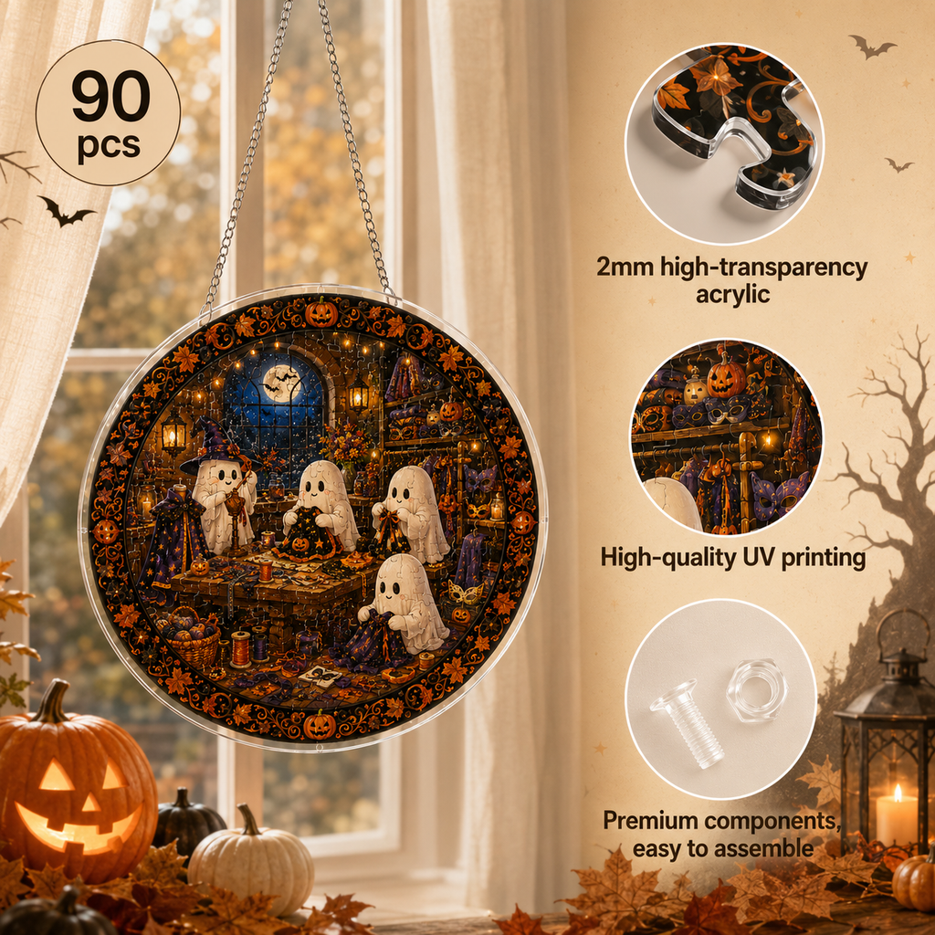 Halloween Acrylic Jigsaw Puzzle Suncatcher - 36