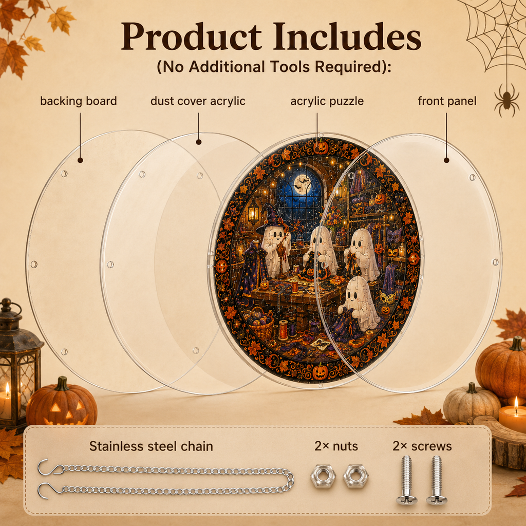 Halloween Acrylic Jigsaw Puzzle Suncatcher - 36