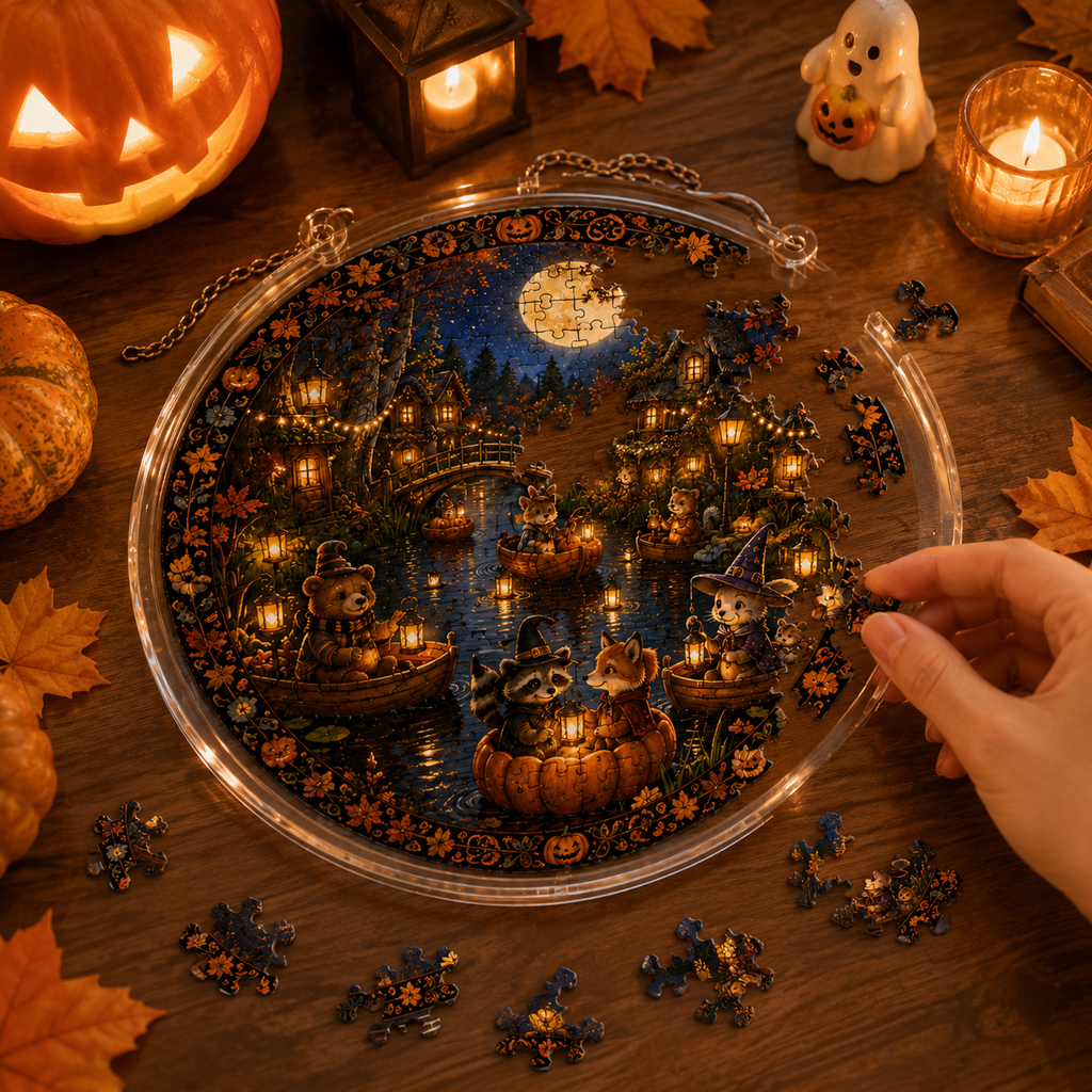 Halloween Acrylic Jigsaw Puzzle Suncatcher - 37