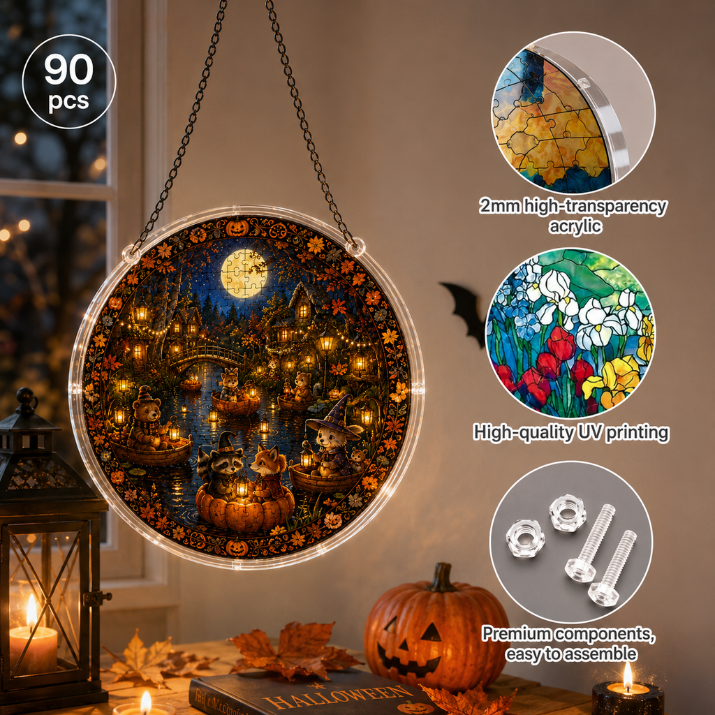 Halloween Acrylic Jigsaw Puzzle Suncatcher - 37