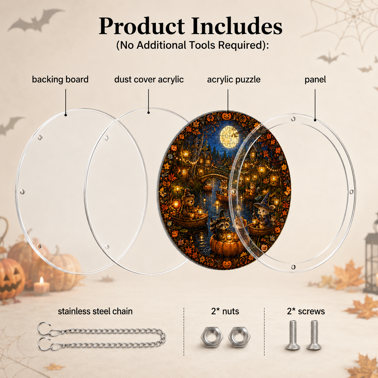 Halloween Acrylic Jigsaw Puzzle Suncatcher - 37