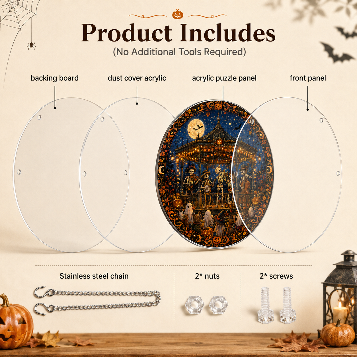 Halloween Acrylic Jigsaw Puzzle Suncatcher - 38