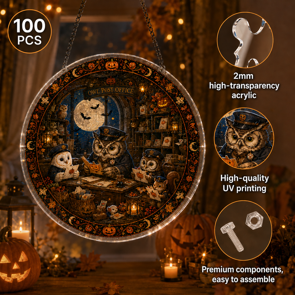Halloween Acrylic Jigsaw Puzzle Suncatcher - 39