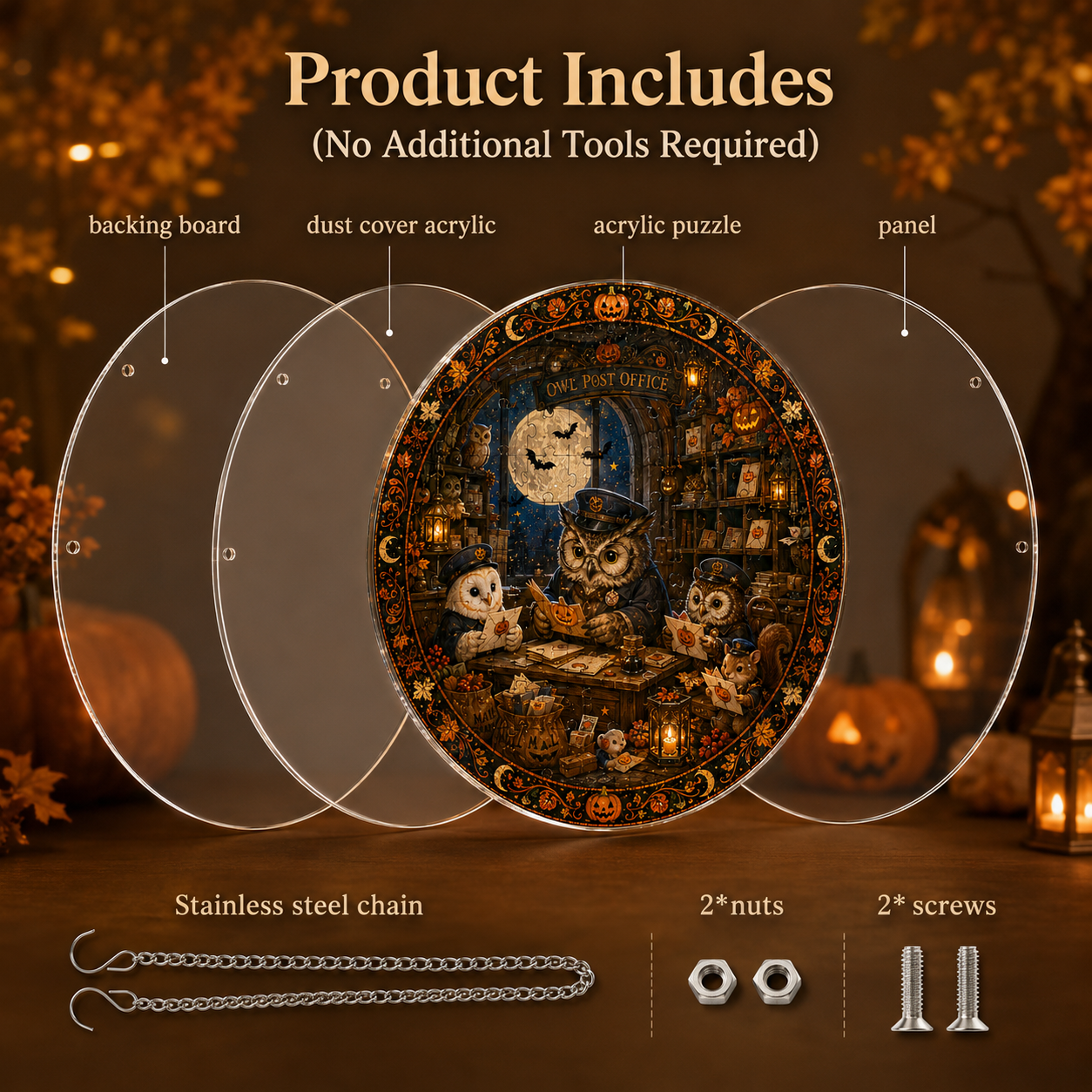 Halloween Acrylic Jigsaw Puzzle Suncatcher - 39