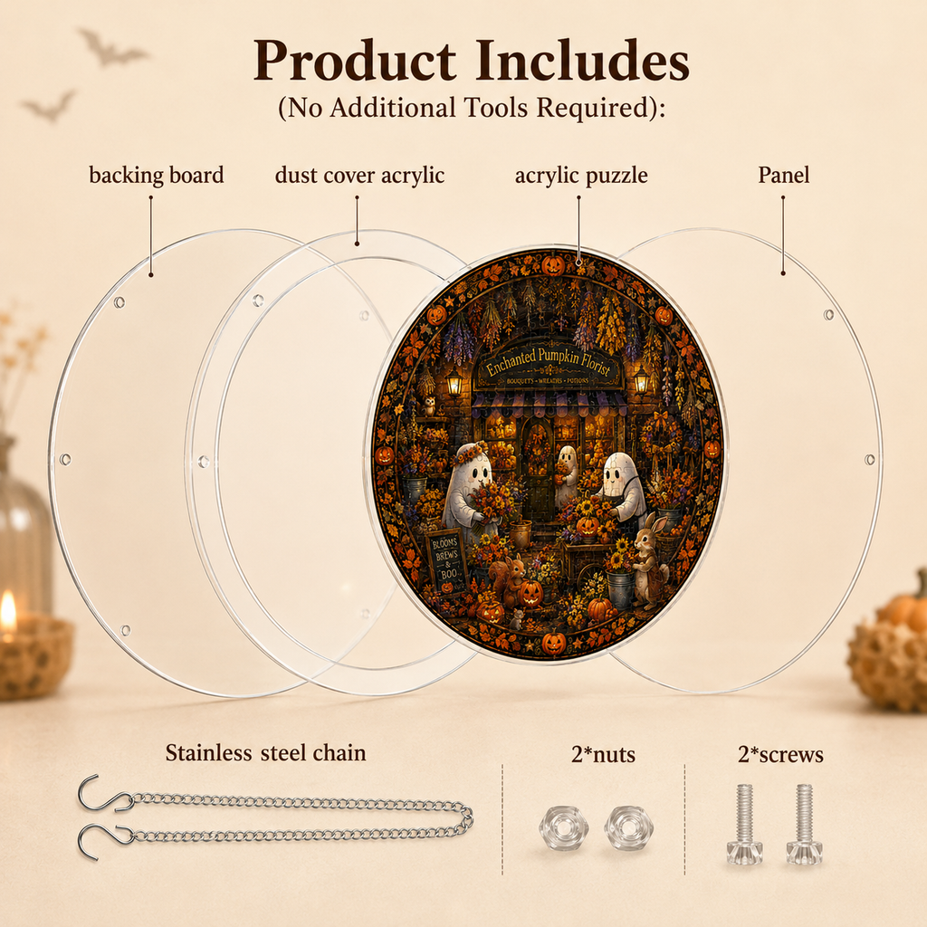 Halloween Acrylic Jigsaw Puzzle Suncatcher - 40