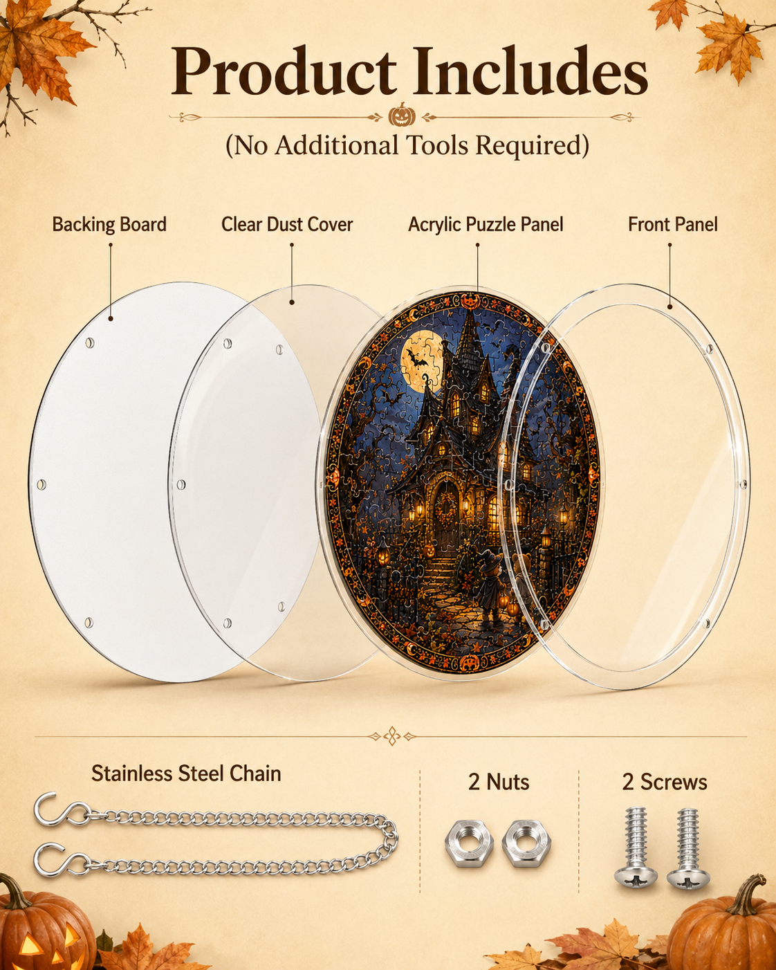 Halloween Acrylic Jigsaw Puzzle Suncatcher - 41