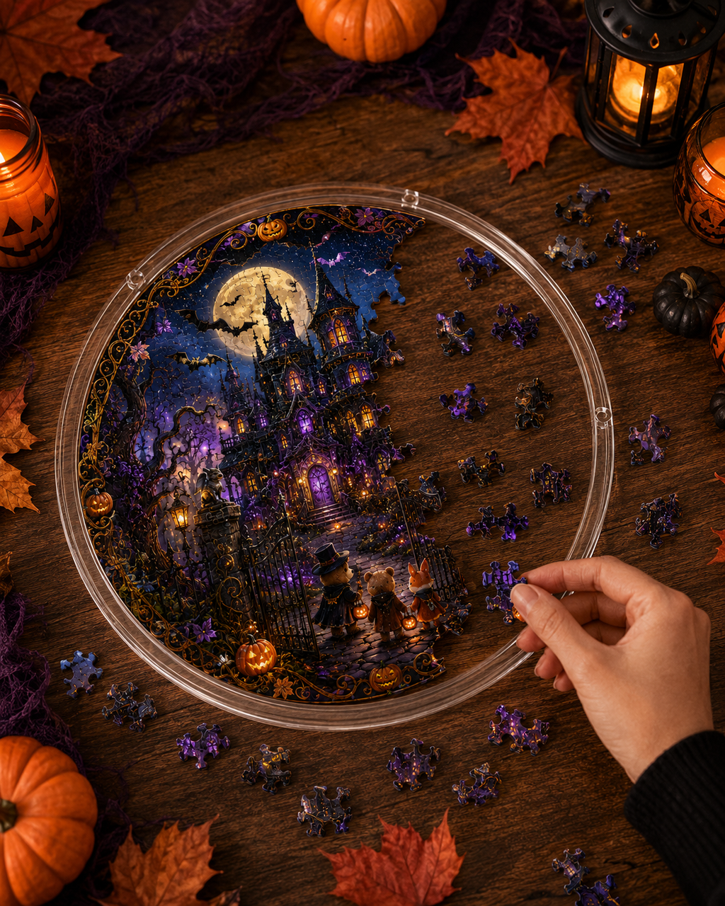 Halloween Acrylic Jigsaw Puzzle Suncatcher - 42